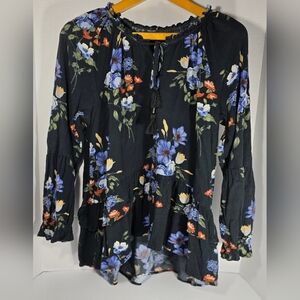 American Eagle Blouse XL In EXCELLENT CONDITION Floral Boho Chic